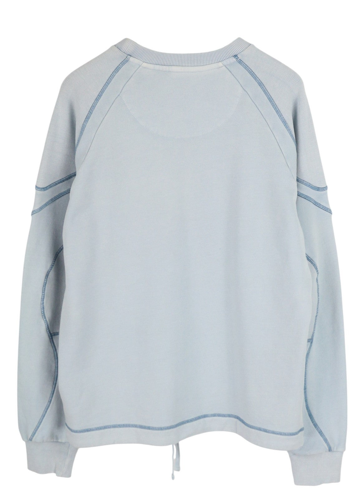 DIESEL S-Ribal Men Sweatshirt L Blue Oversized Pullover Crew Neck Cotton RRP€195