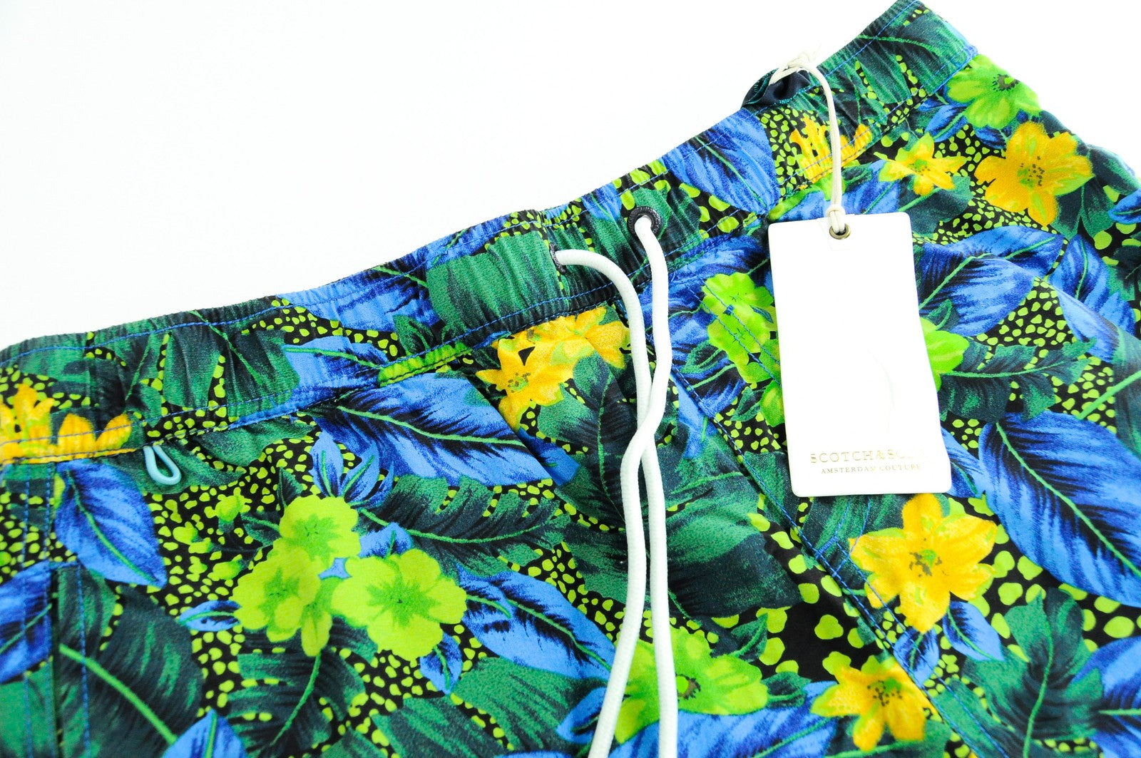 SCOTCH & SODA Ams Couture Mens Swimwear S Green Cotton Blend Patterned