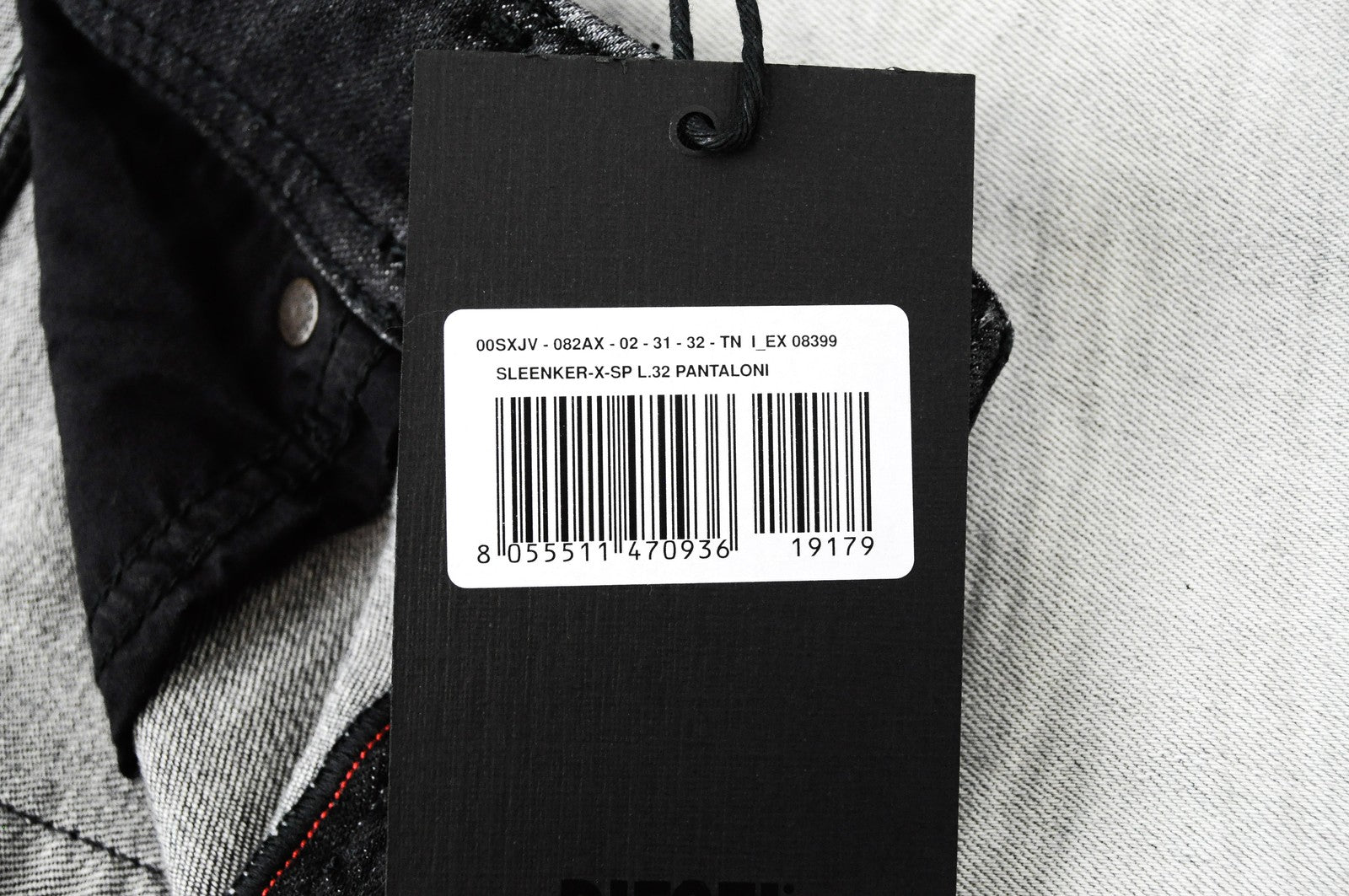 DIESEL Sleenker-X-SP 082AX Mens Jeans W31 L32 Slim Skinny Grey Cotton Stretchy