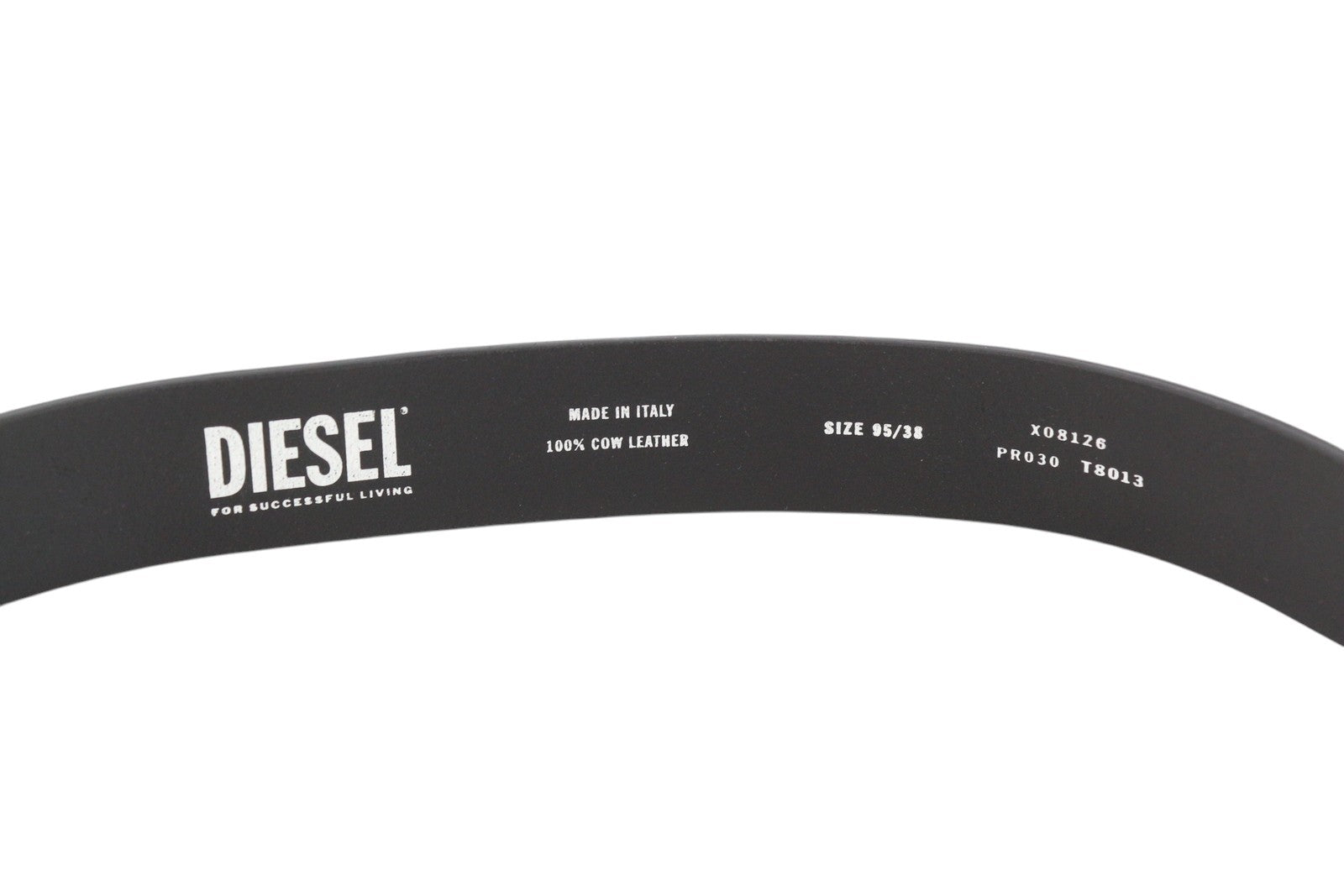 DIESEL B-Stally Women Belt 95 CM Black Leather Golden Tone Details RRP€100
