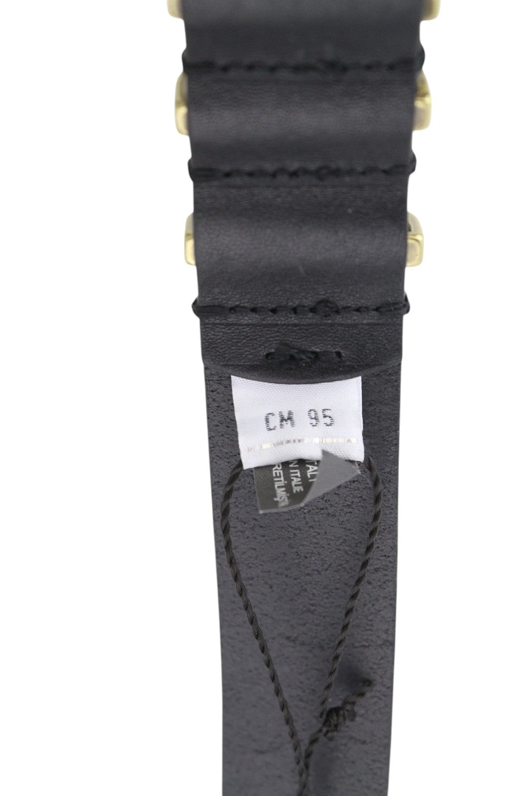 DIESEL B-Stally Women Belt 95 CM Black Leather Golden Tone Details RRP€100