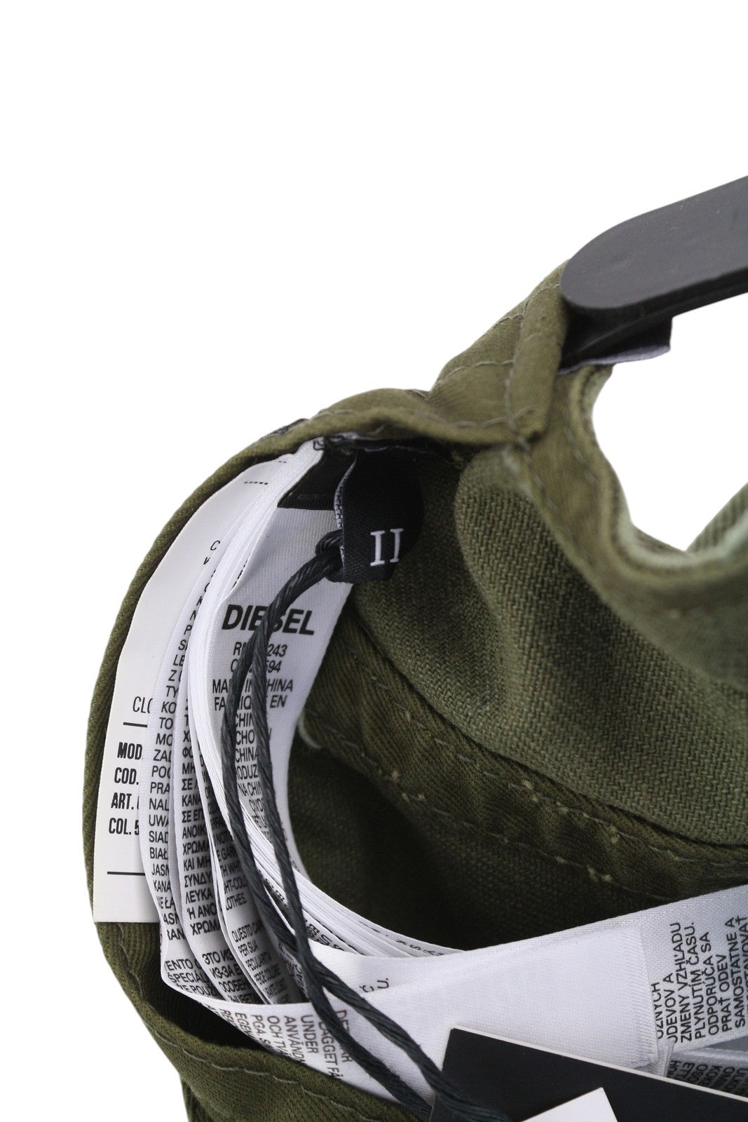 DIESEL C-Stone Men Cap 2 Baseball D-Rill Usion Embroidered Green Cotton