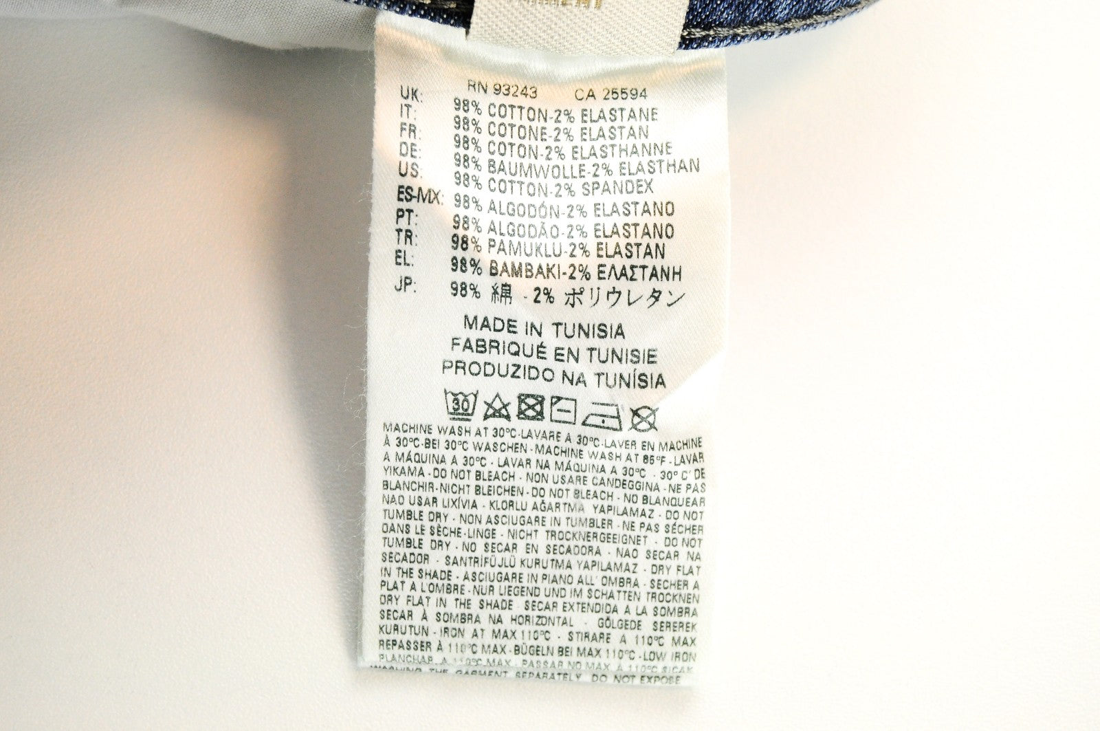 DIESEL Tepphar 0842H Men Jeans W40/L32 Slim Carrot Fit Blue Cotton Washed Denim