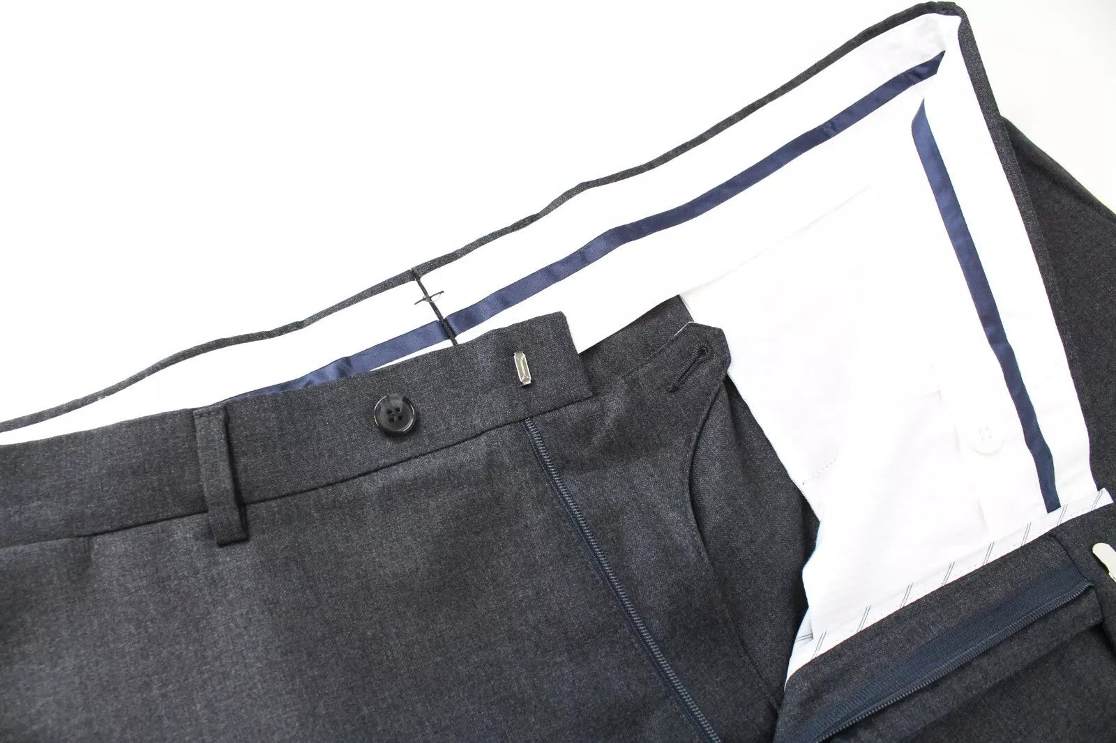 SUITSUPPLY Brescia Grey UK44S Men's Wool Trousers Lined Smart Pleated Formal