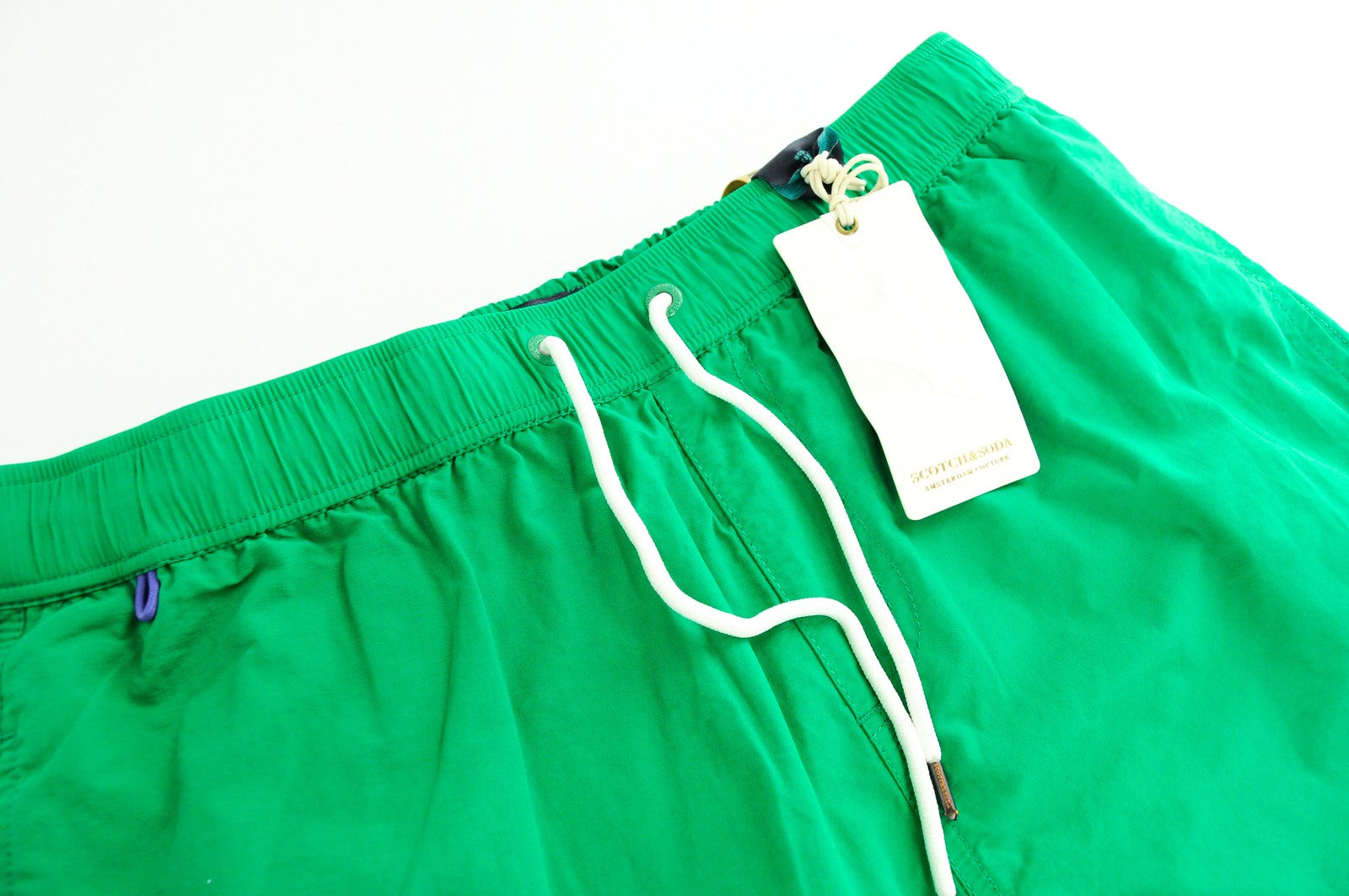 SCOTCH & SODA Ams Couture Mens Swimwear S Pull-On Green Cotton Blend Lined