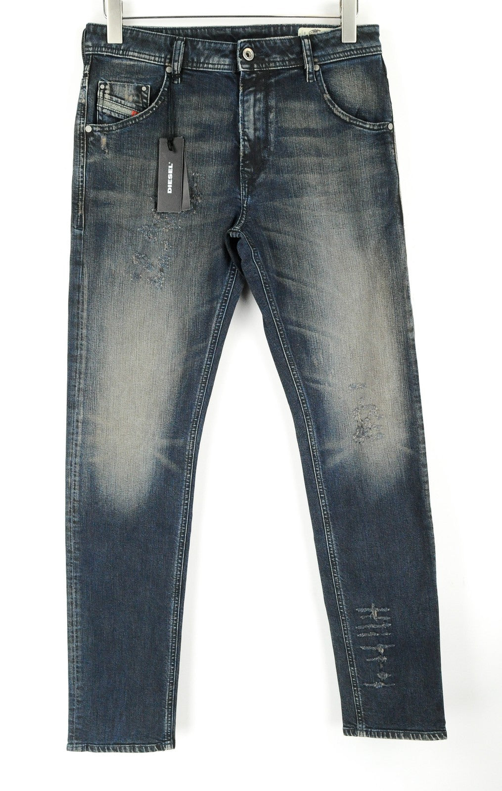 DIESEL Krayver R48XU Men Jeans W31/L32 Blue Washed Slim Carrot Fit Cotton Denim
