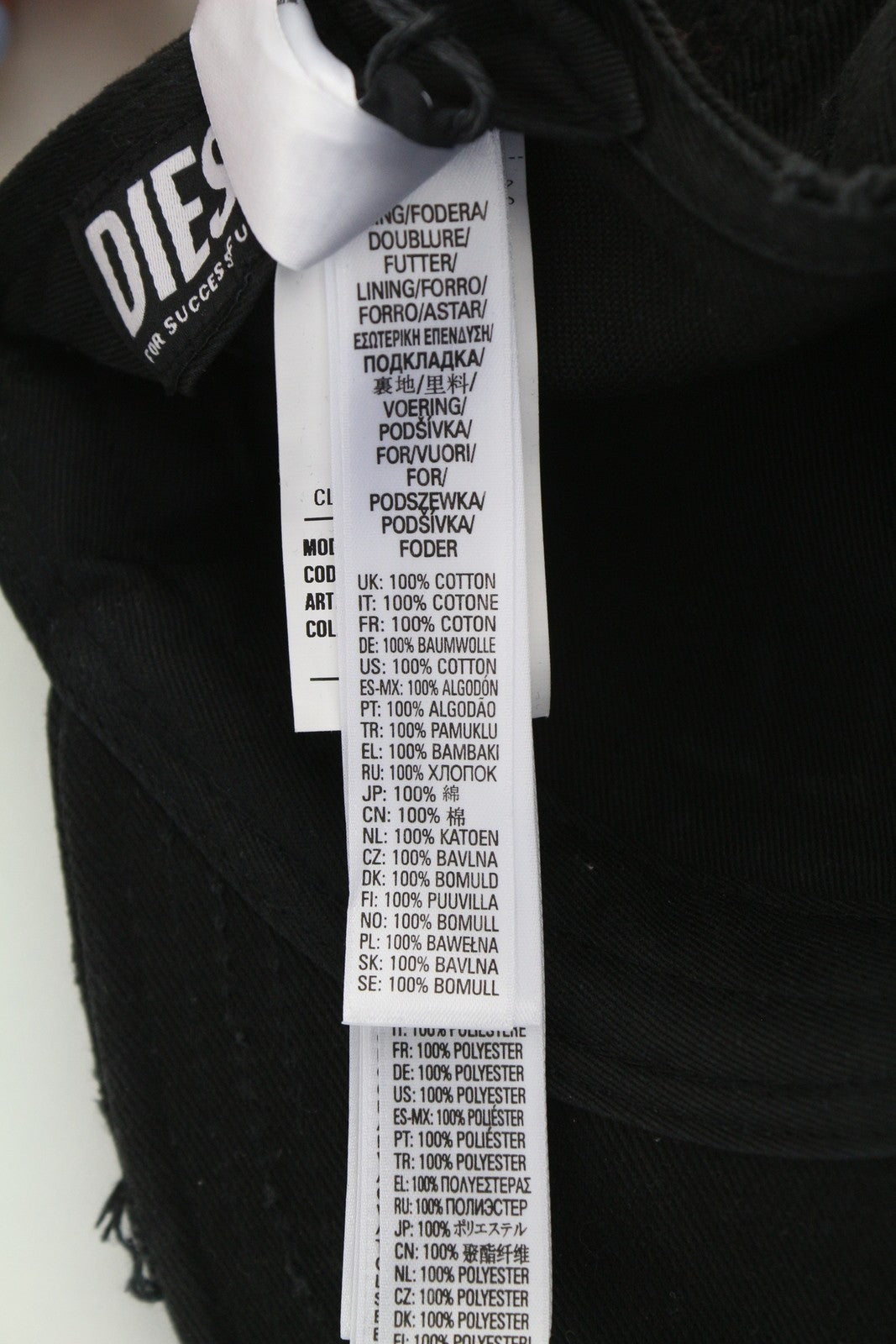 DIESEL C-Stone Men Cap 1 Baseball D-Rill Usion Embroidered Black Cotton RRP€70