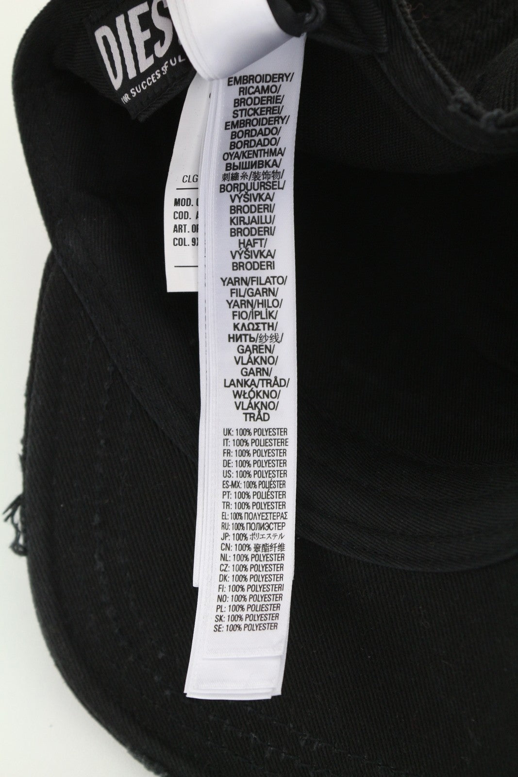 DIESEL C-Stone Men Cap 1 Baseball D-Rill Usion Embroidered Black Cotton RRP€70