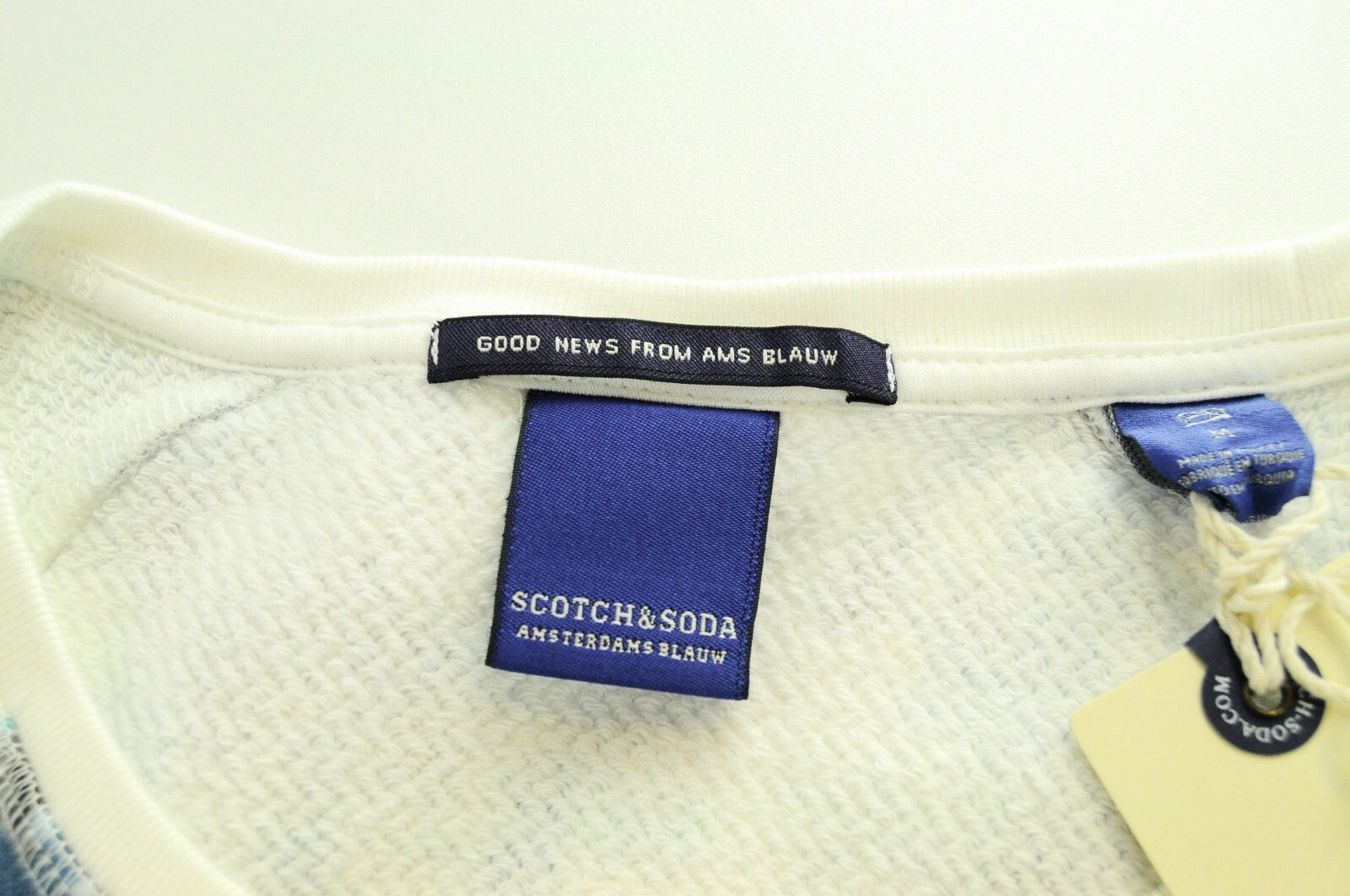 SCOTCH & SODA Ams Blauw Mens Sweatshirt M Blue Cotton Long Sleeve Patterned