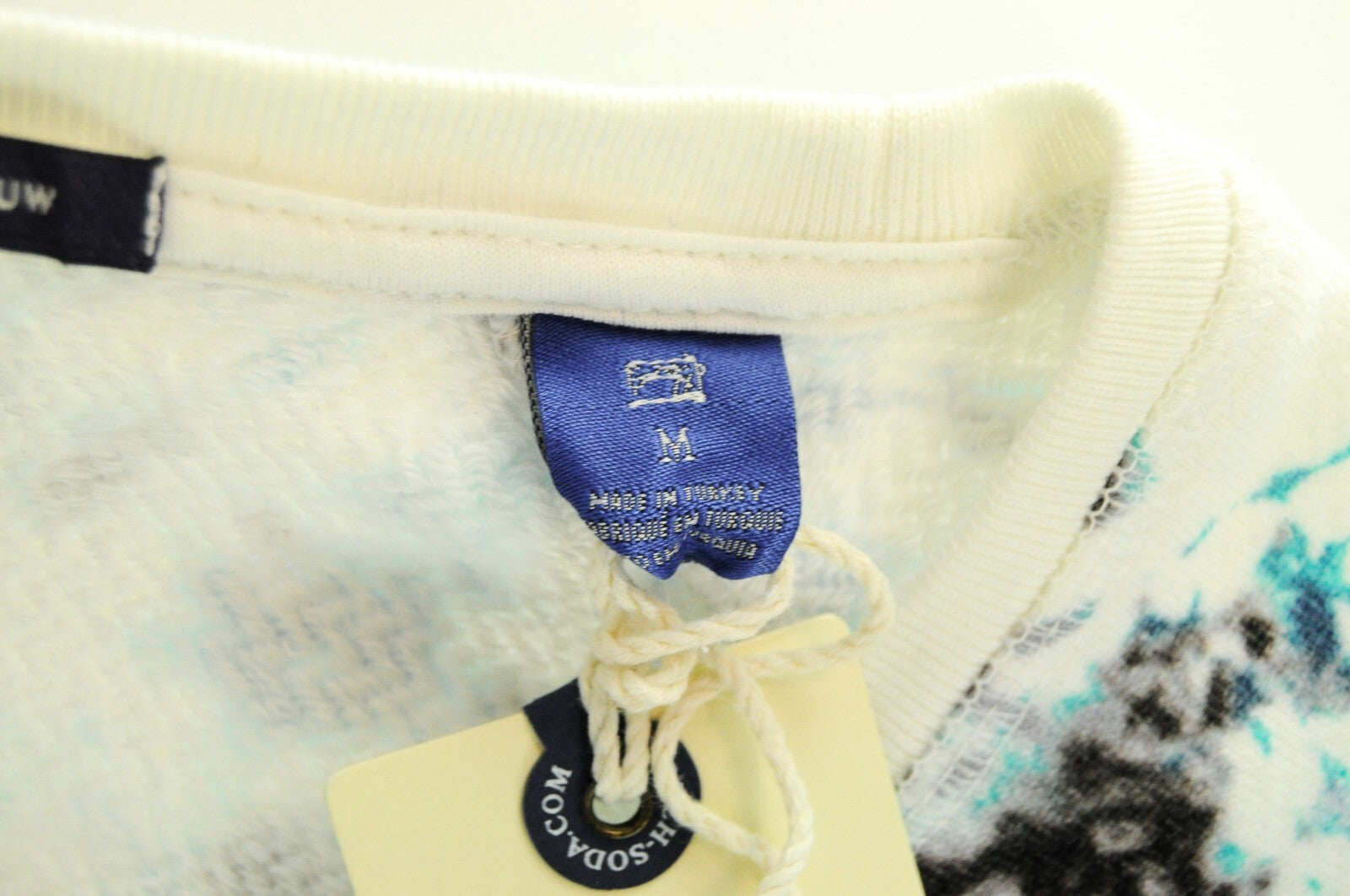 SCOTCH & SODA Ams Blauw Mens Sweatshirt M Blue Cotton Long Sleeve Patterned