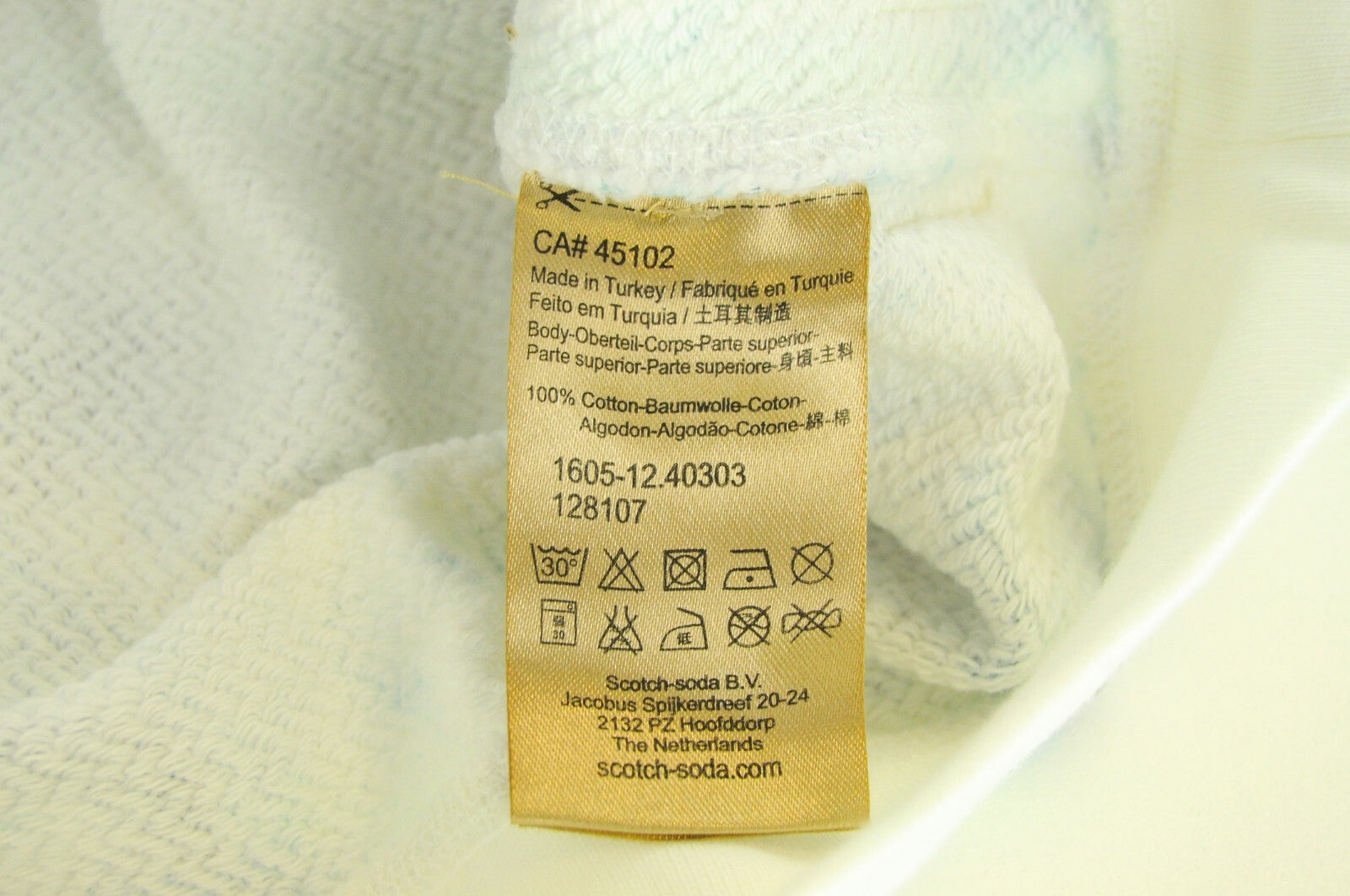 SCOTCH & SODA Ams Blauw Mens Sweatshirt M Blue Cotton Long Sleeve Patterned