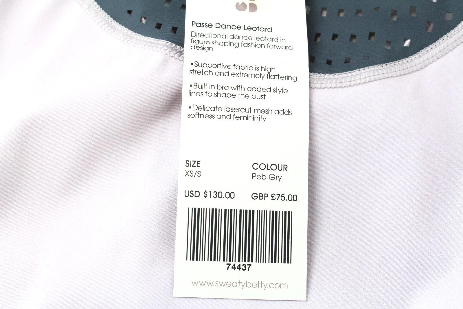 SWEATY BETTY Grey XS/S Passe Dance Stretch Lightweight Women's Jumpsuit