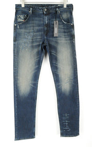 DIESEL Krayver R48XU Men Jeans W31/L32 Slim Carrot Fit Blue Cotton Stretch Wash