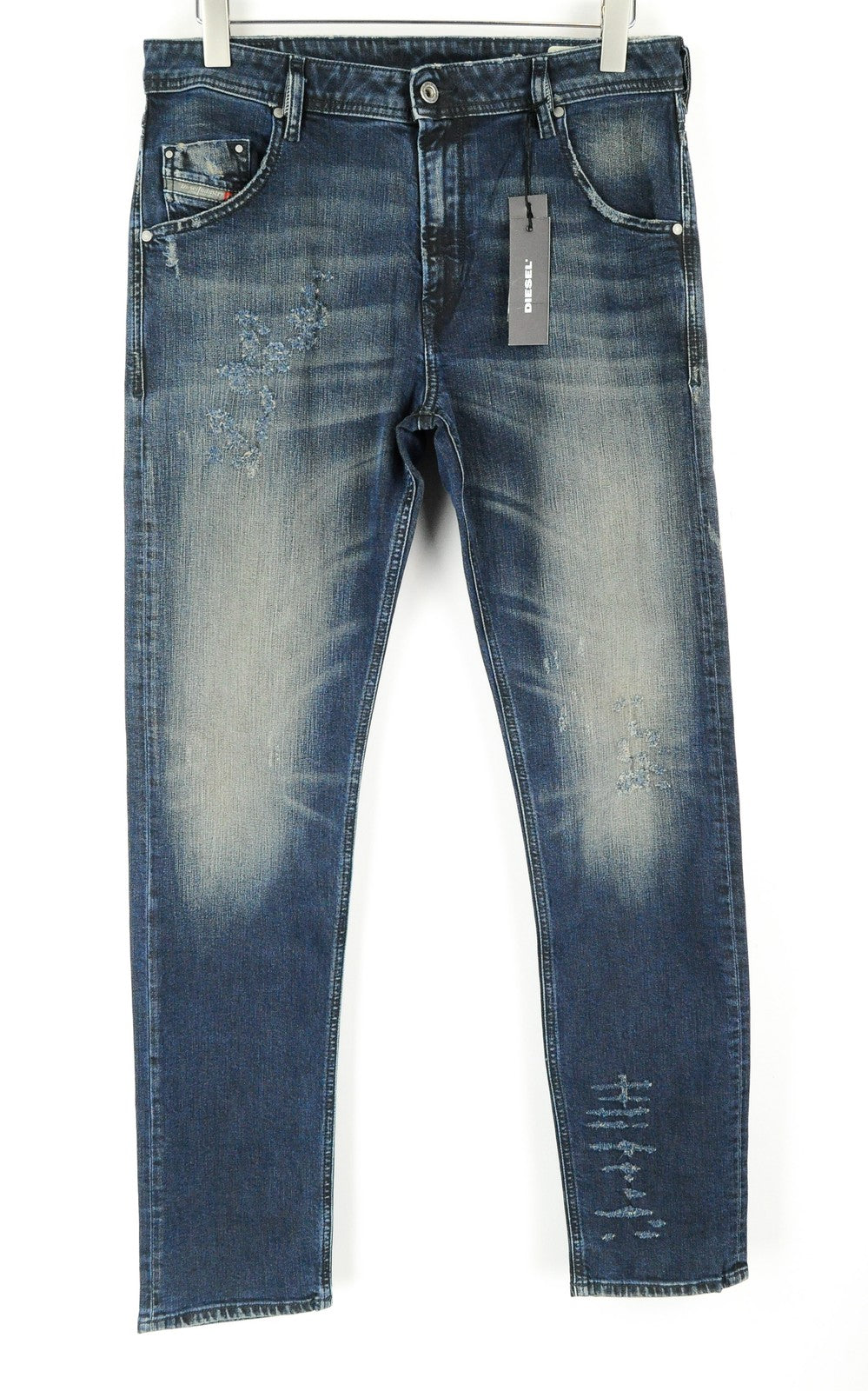 DIESEL Krayver R48XU Men Jeans W31/L32 Slim Carrot Fit Blue Cotton Stretch Wash