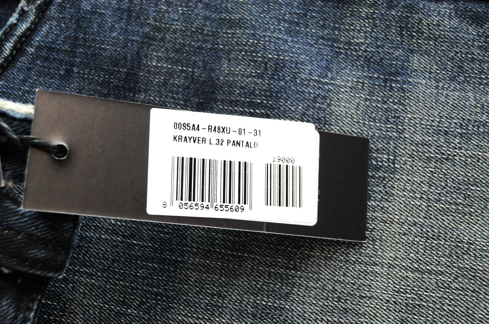 DIESEL Krayver R48XU Men Jeans W31/L32 Slim Carrot Fit Blue Cotton Stretch Wash