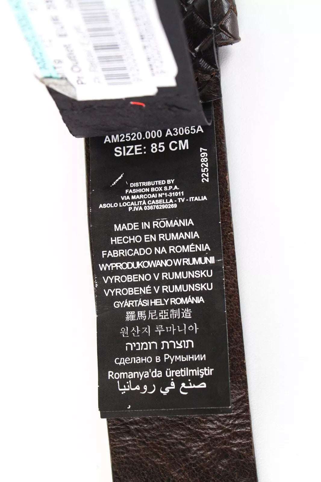 REPLAY Brown Patterned Cow Leather Belt 85cm Men's Buckle Strap