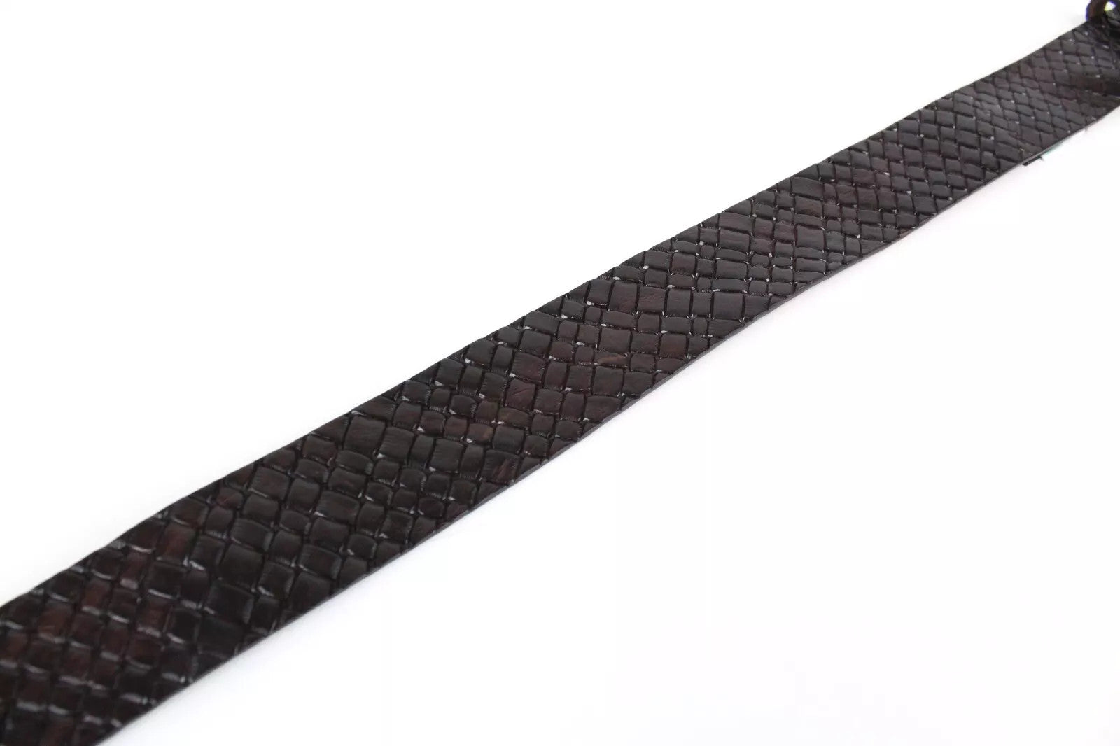 REPLAY Brown Patterned Cow Leather Belt 85cm Men's Buckle Strap