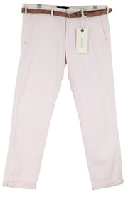 SCOTCH & SODA Ams Blauw Men's Trousers ~W35/L28 Pink Belted Cotton Smart Fit