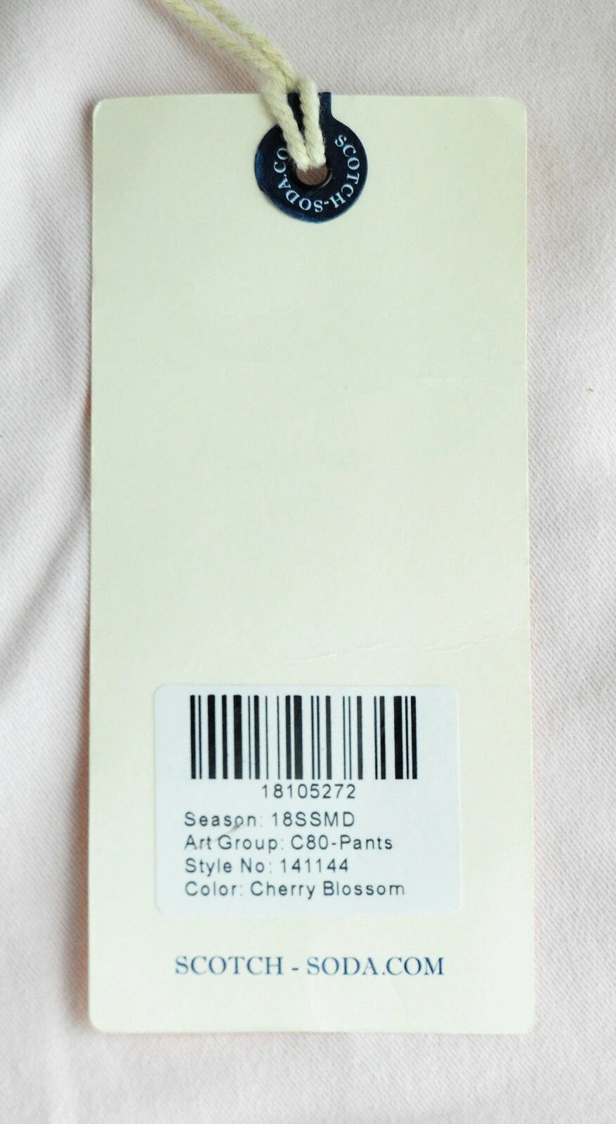 SCOTCH & SODA Ams Blauw Men's Trousers ~W35/L28 Pink Belted Cotton Smart Fit