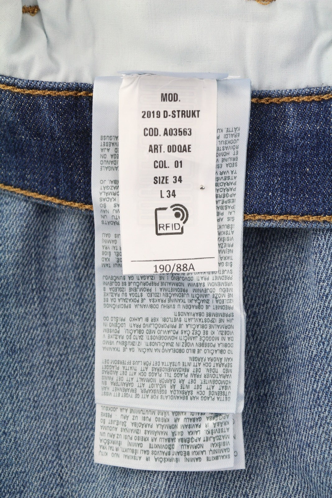 DIESEL 2019 D-Strukt 0DQAE Men Jeans W34/L34 Slim  Fade Effect Denim RRP€175