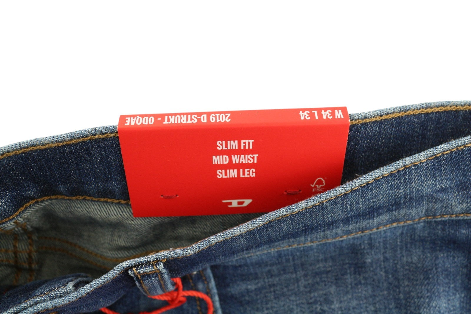 DIESEL 2019 D-Strukt 0DQAE Men Jeans W34/L34 Slim  Fade Effect Denim RRP€175