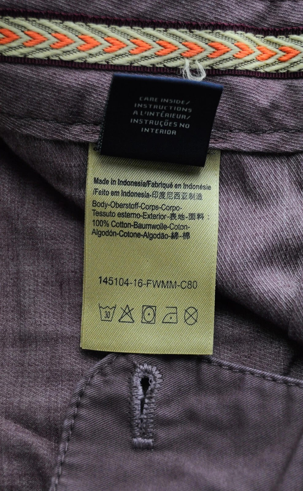 SCOTCH & SODA Stuart Purple W32/L32 Men's Cotton Slim Fit Everyday Trousers