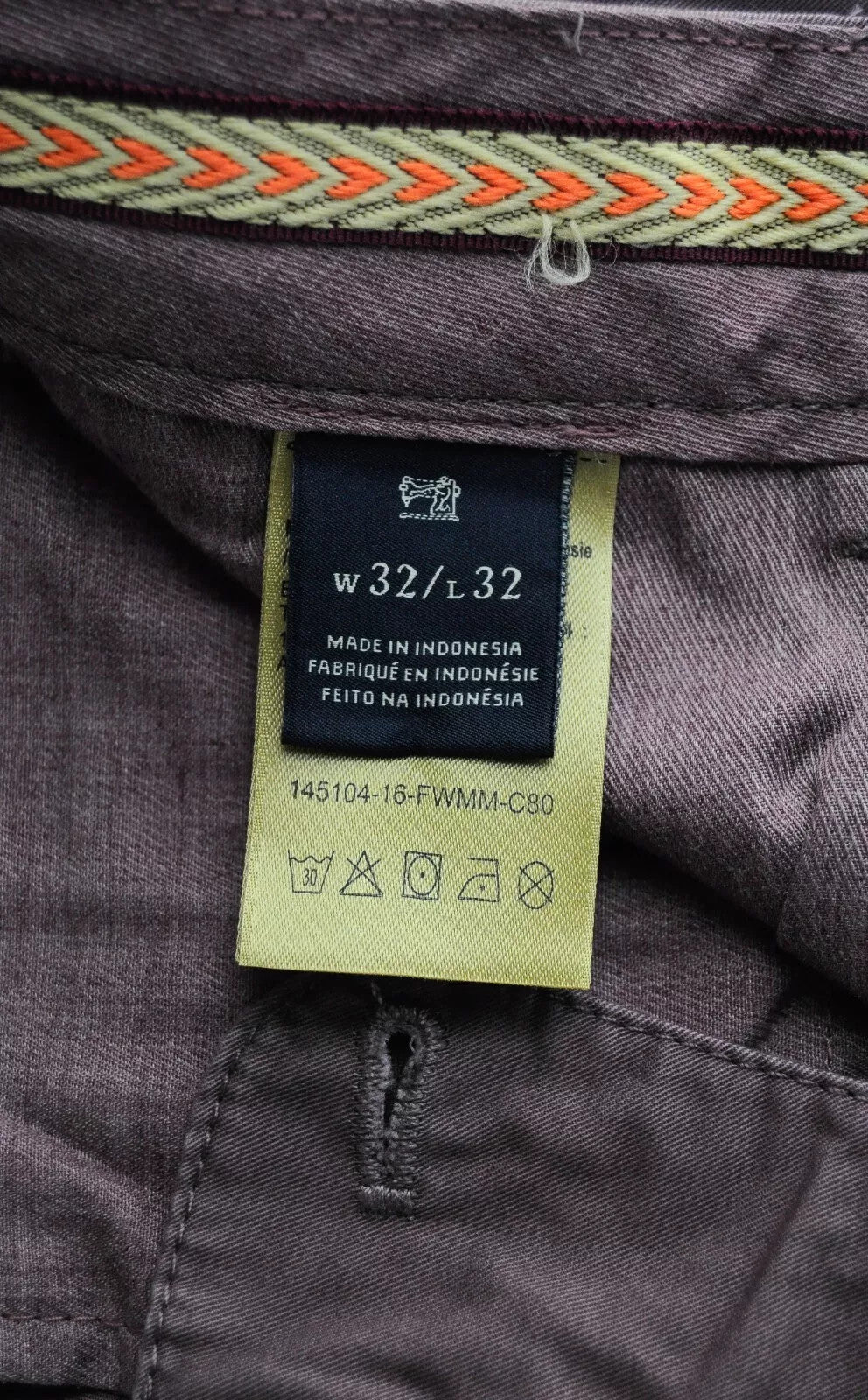 SCOTCH & SODA Stuart Purple W32/L32 Men's Cotton Slim Fit Everyday Trousers