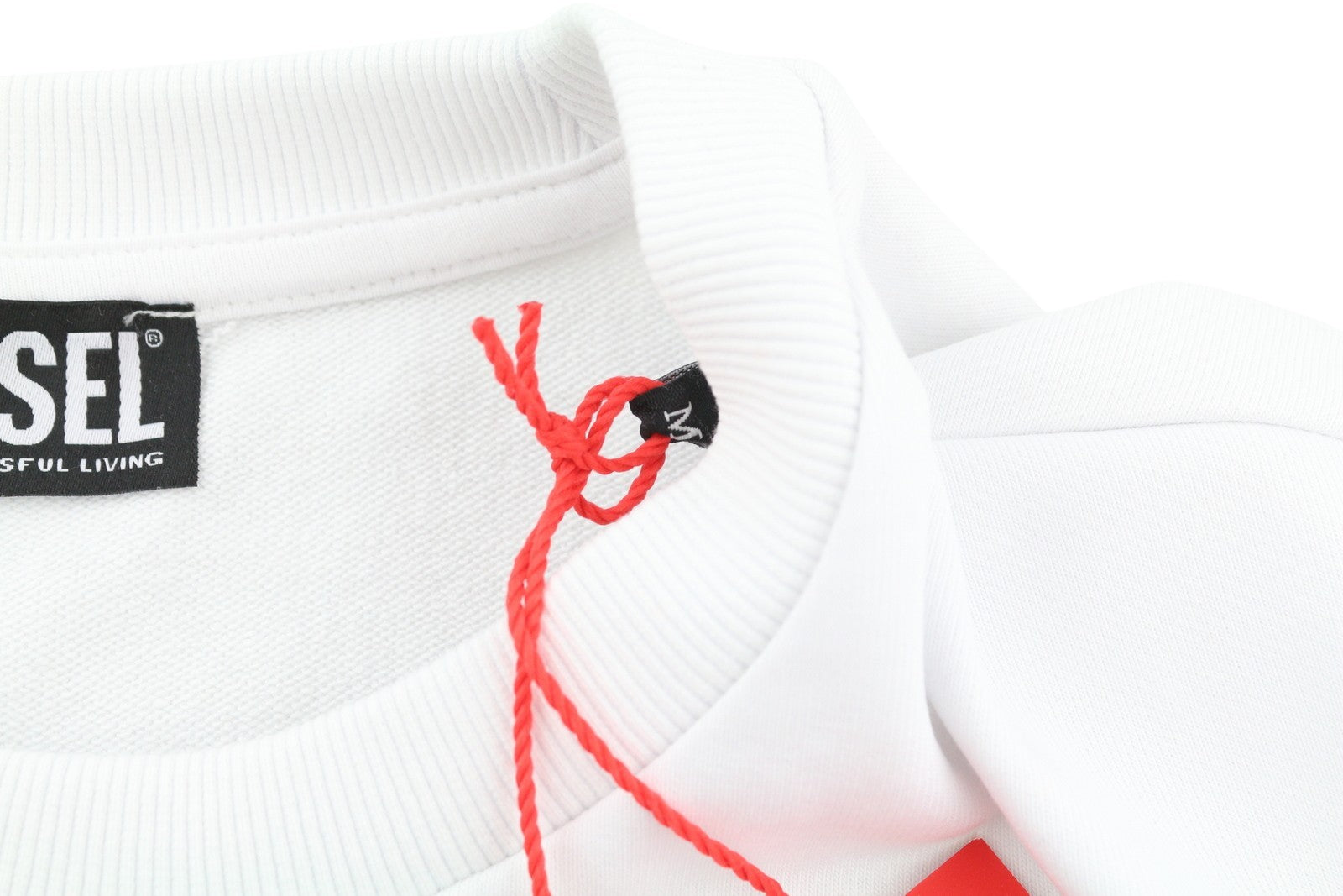 DIESEL S-Ginn-K28 Mens Sweatshirt M White Pullover Crew Neck Front  RRP€125