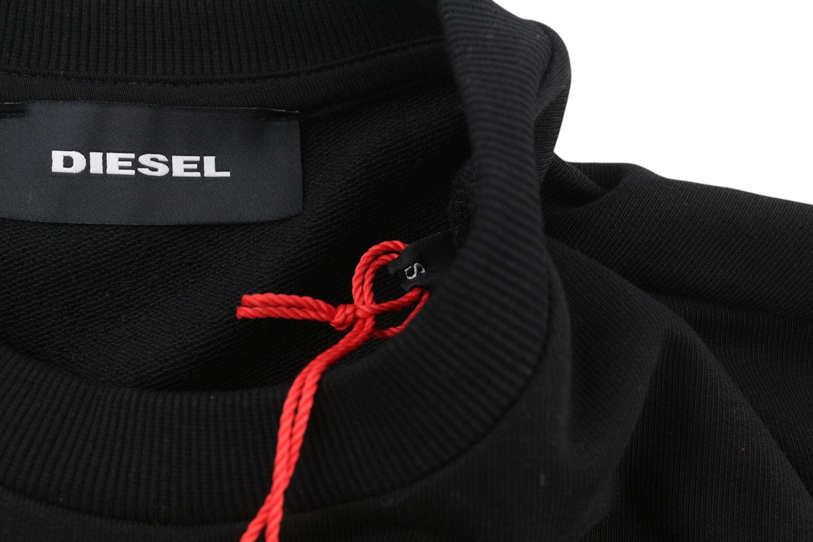 DIESEL S-Ginn-K24 Men Sweatshirt S Black Pullover Crew Neck Front Logo RRP€110