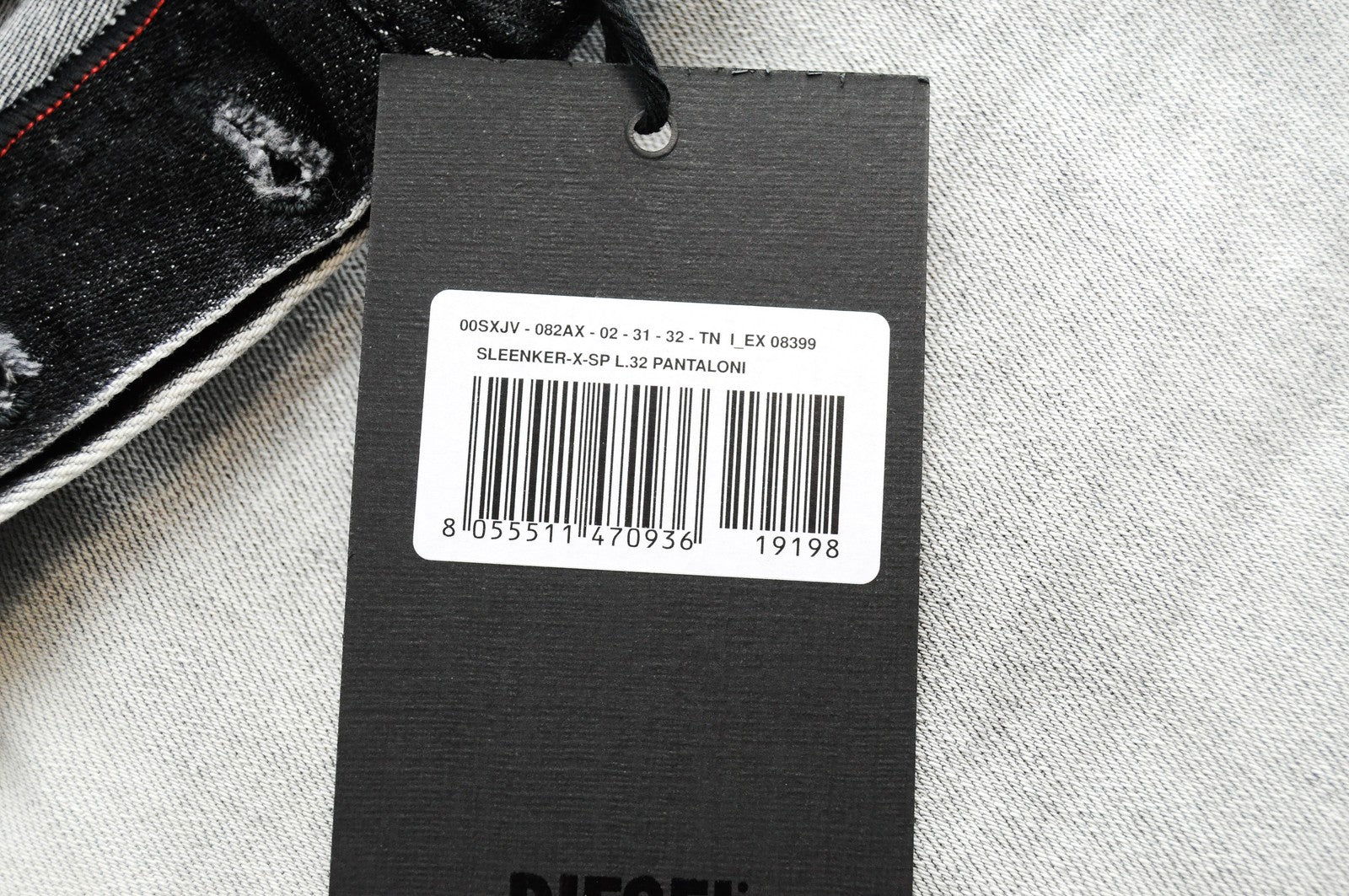 DIESEL Sleenker-X-SP 082AX Men Jeans W31/L32 Washed Grey Slim Skinny Stretch