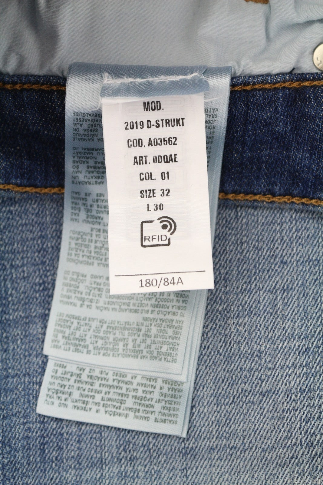 DIESEL 2019 D-Strukt 0DQAE Men Jeans W32/L30 Slim  Fade Effect Denim RRP€175