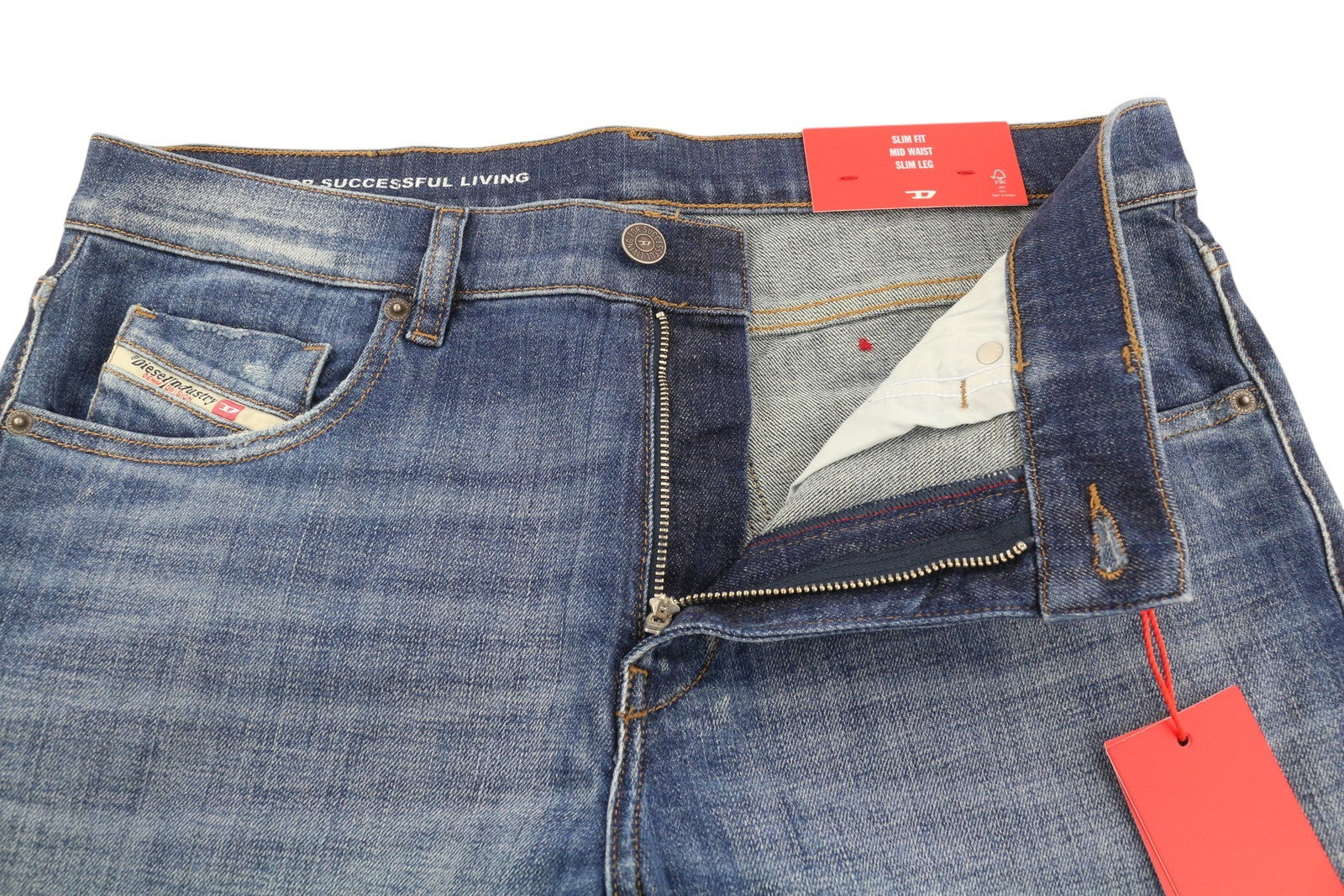 DIESEL 2019 D-Strukt 0DQAE Men Jeans W32/L30 Slim  Fade Effect Denim RRP€175