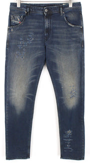 DIESEL Krayver R48XU Mens Jeans W31/L32 Slim Carrot  Ripped Blue Cotton