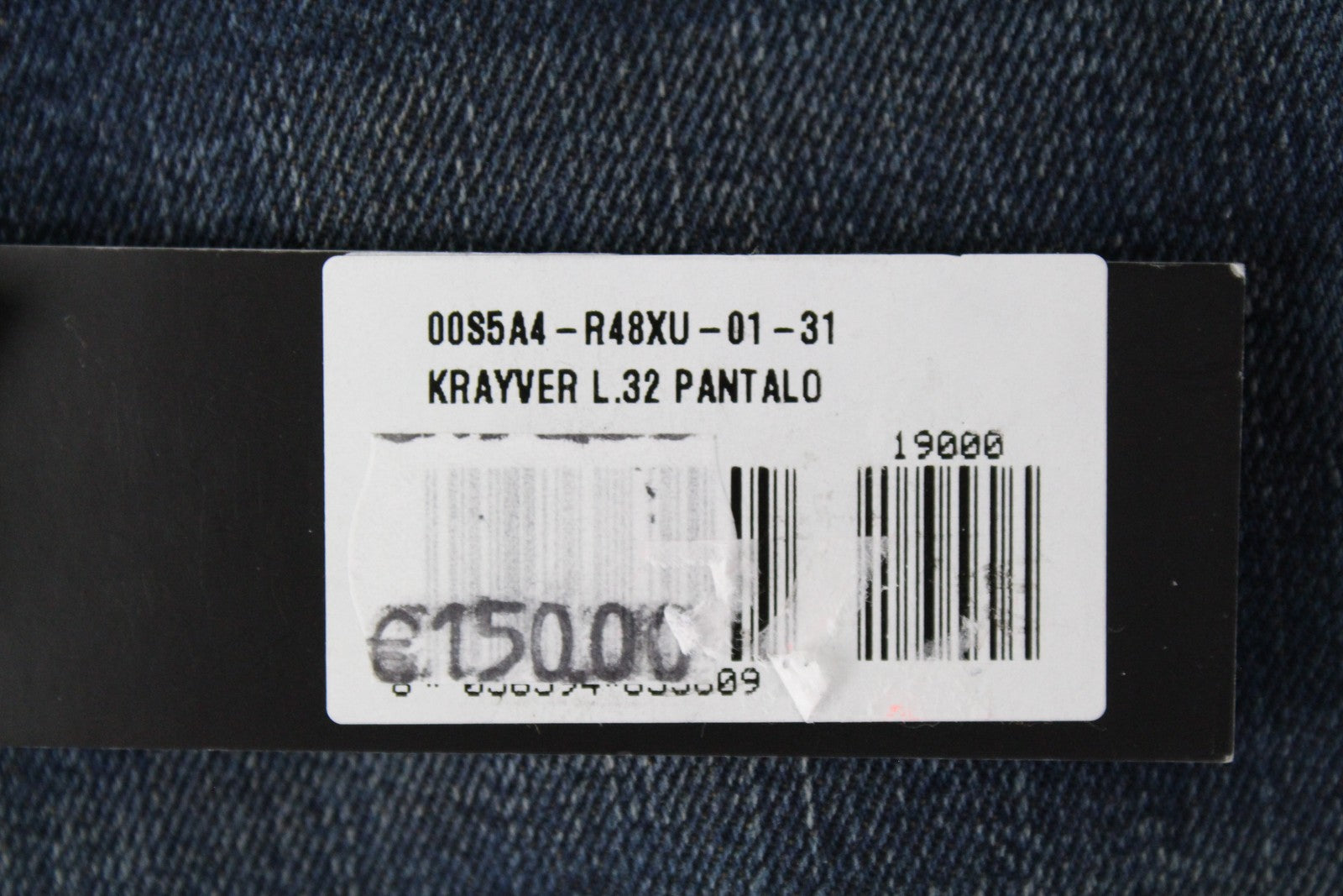 DIESEL Krayver R48XU Mens Jeans W31/L32 Slim Carrot  Ripped Blue Cotton