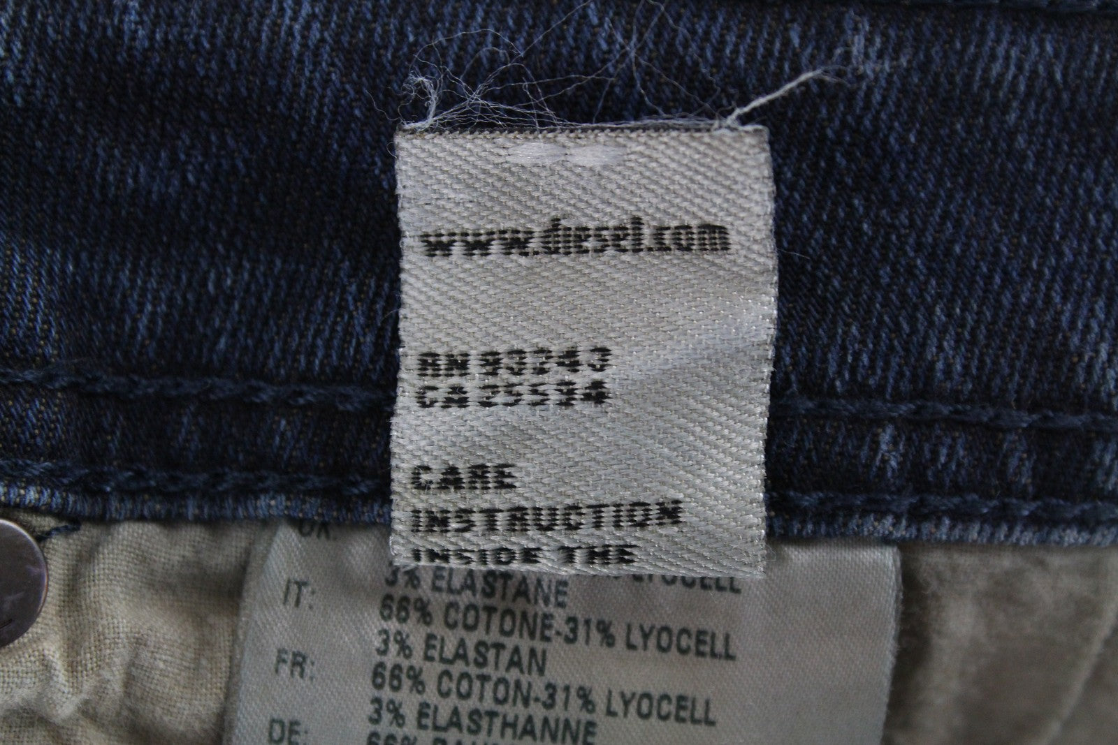 DIESEL Krayver R48XU Mens Jeans W31/L32 Slim Carrot  Ripped Blue Cotton