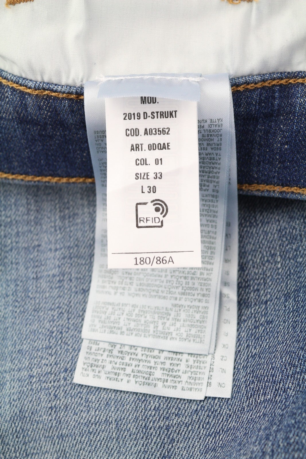 DIESEL 2019 D-Strukt 0DQAE Men Jeans W33/L30 Slim  Fade Effect Denim RRP€175