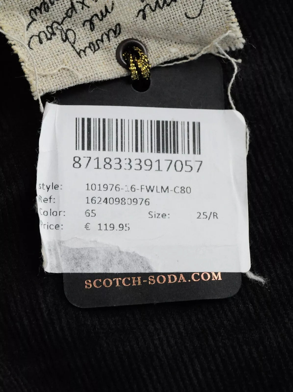 MAISON SCOTCH Joni Women's Trousers W25 Dark Grey Stretch Corduroy Flared