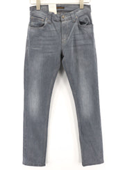 NUDIE JEANS Thin Finn Men Jeans W28/L32 Slim Fit Grey Cotton Stretch Washed