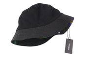 DIESEL Capes Men Hat OS Black Bucket Wool Blend Colourful Lining Logo Unisex