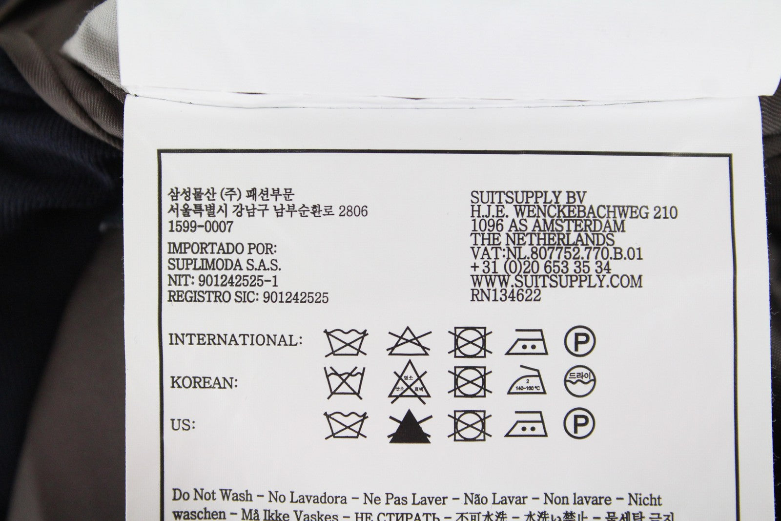 SUITSUPPLY Napoli Mens Blazer UK44L Navy Wool Notch Collar Dress Lined