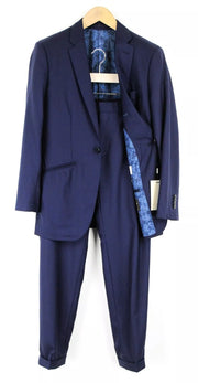 SUITSUPPLY Lazio Men's Suit UK32 Navy Wool Lined Pleated Formal 2-Piece