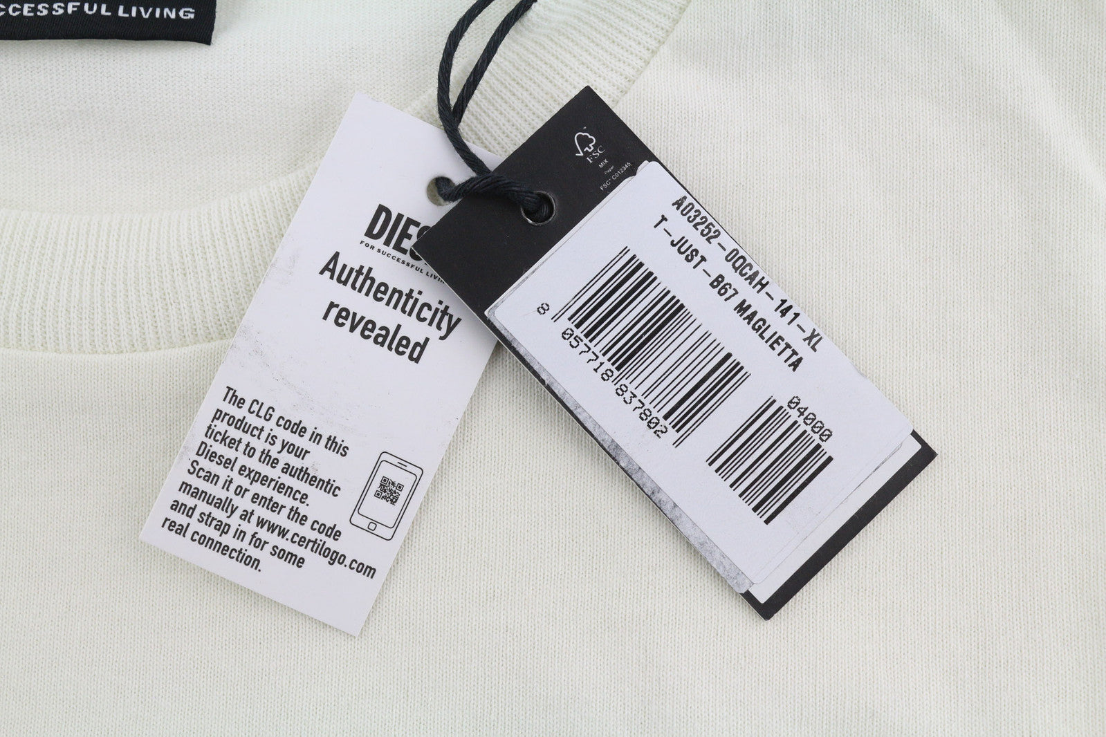 DIESEL T-Just-B67 Men T-Shirt XL Short Sleeve Crew Collar Logo Tricot RRP€60