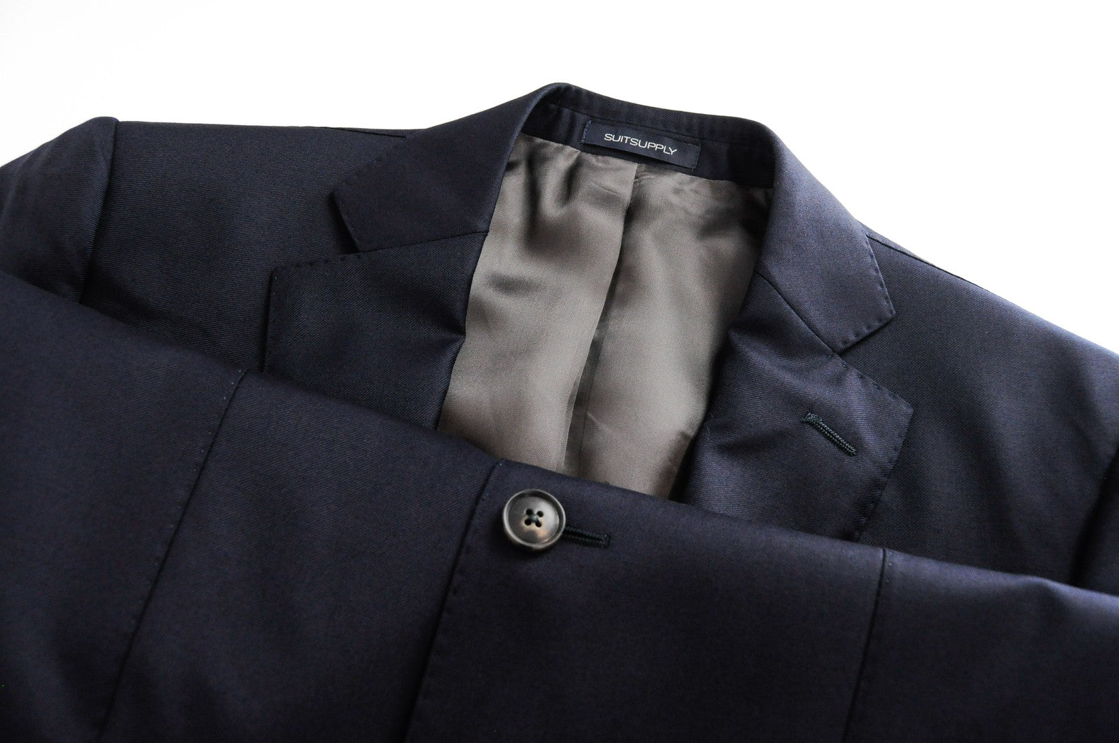 SUITSUPPLY Napoli Men Blazer UK34R Navy Pure Wool Lined Formal Single-Breasted