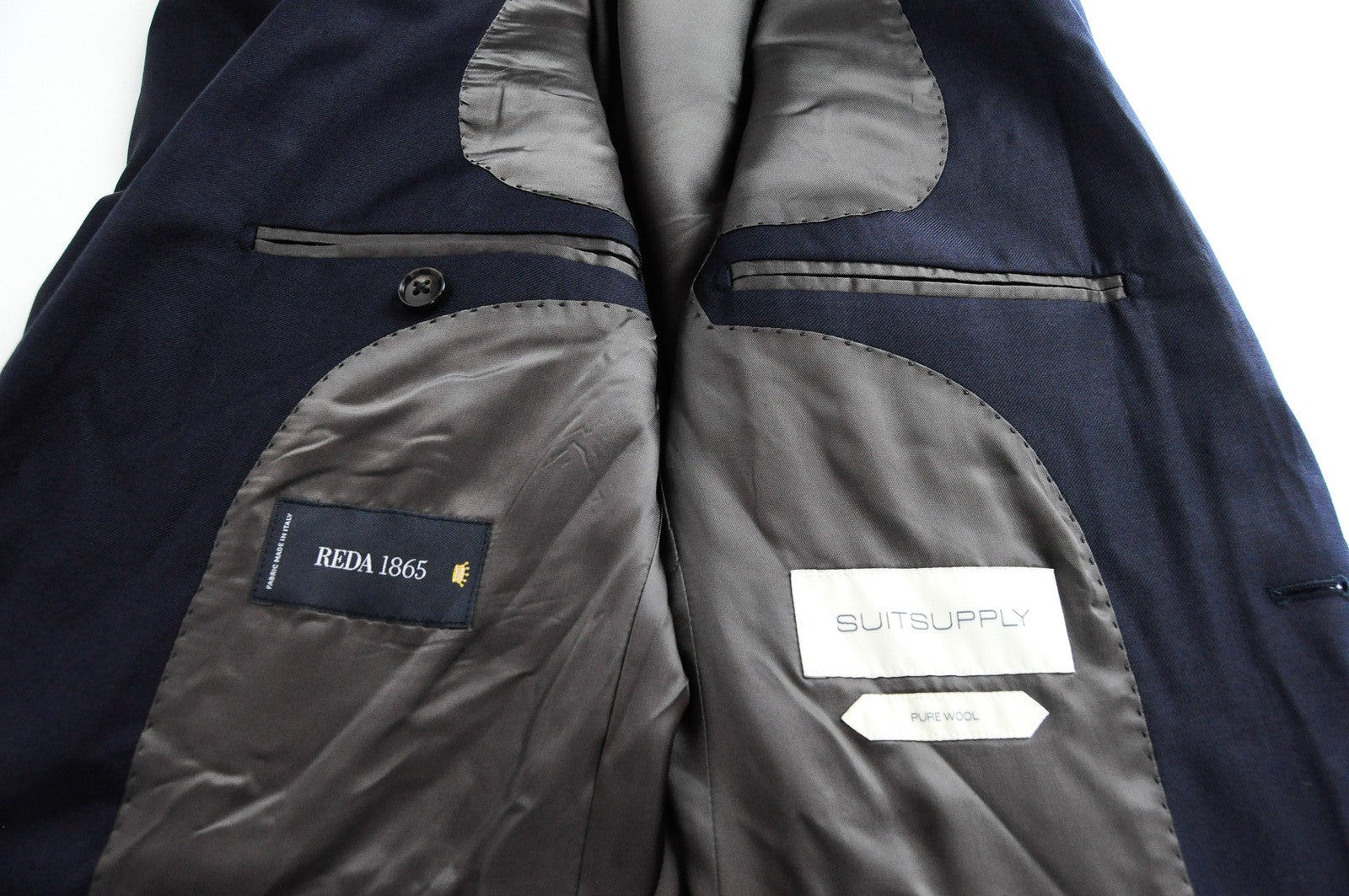 SUITSUPPLY Napoli Men Blazer UK34R Navy Pure Wool Lined Formal Single-Breasted