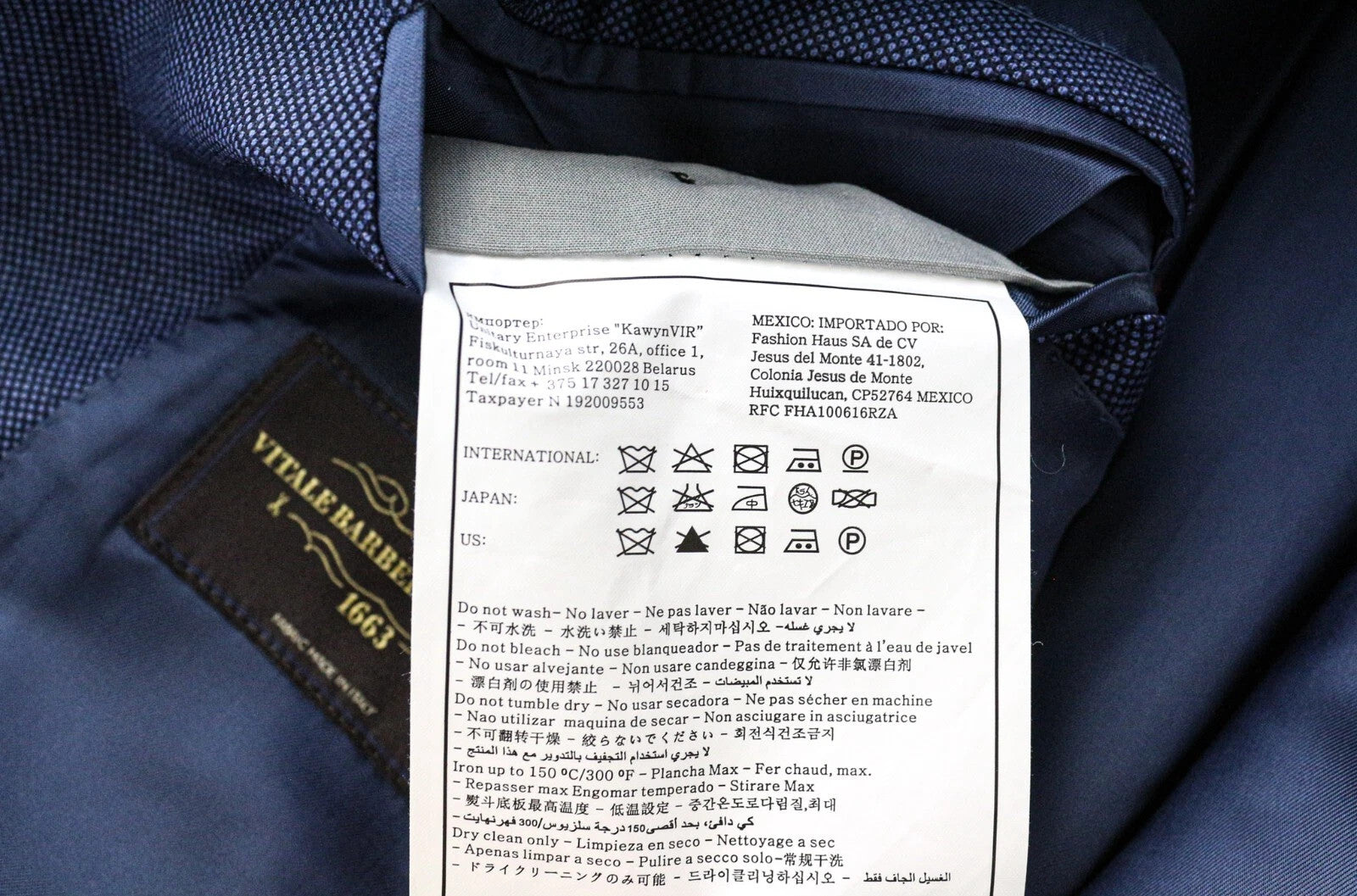 SUITSUPPLY Lazio Men's Blazer UK54S Blue Pure Wool Single-Breasted Formal