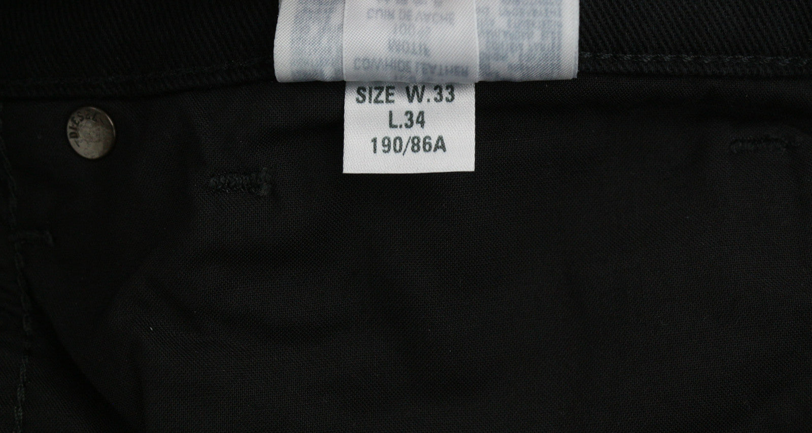 DIESEL D-Fining 0688H Men Jeans W33/L34 Denim Black Buttoned Tapered Stretch