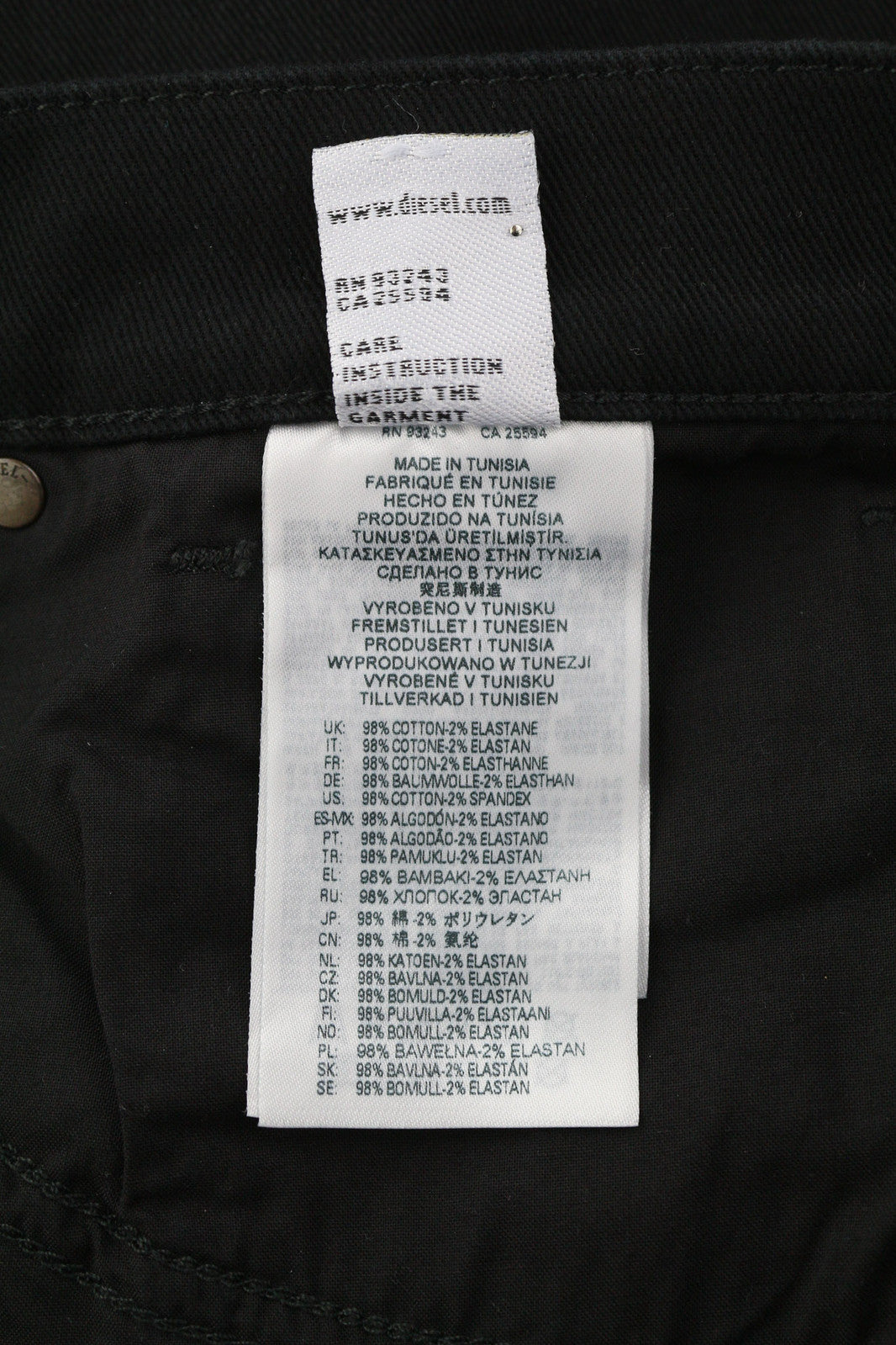 DIESEL D-Fining 0688H Men Jeans W33/L34 Denim Black Buttoned Tapered Stretch