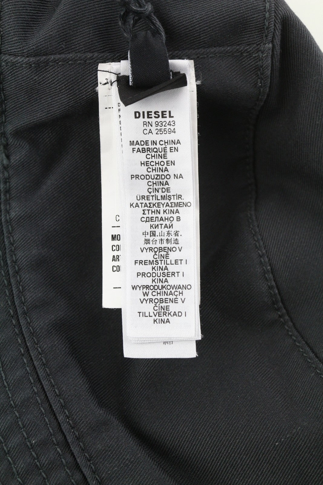 DIESEL D-Indig Men Hat OS Black Bucket All Seasons Casual Patch RRP€100