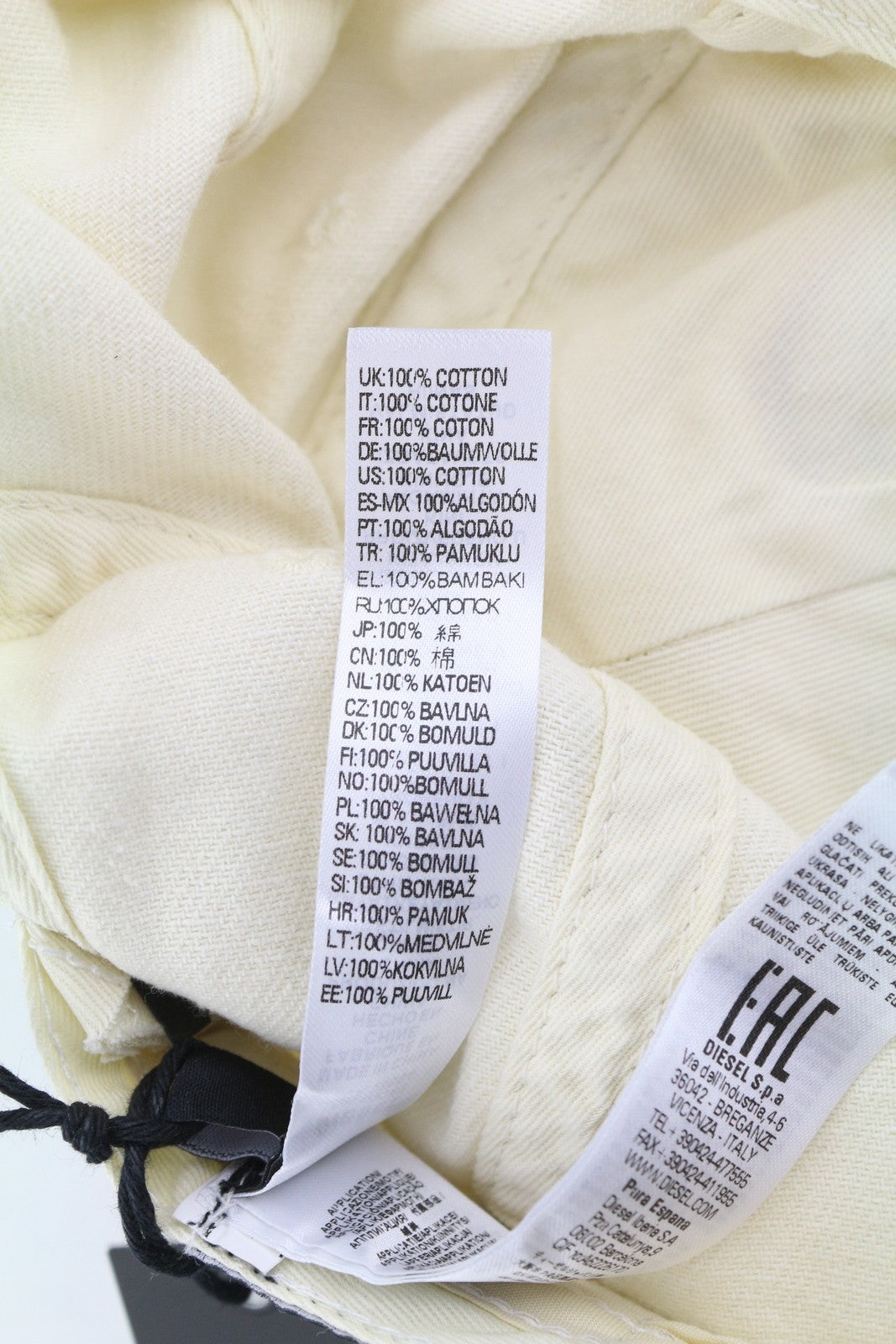 DIESEL C-Syom Men Cap OS White Baseball Embroidered Logo Light Cotton Unisex