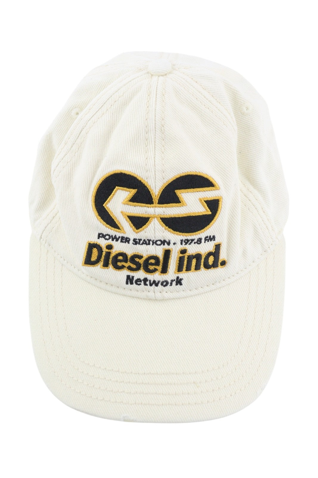 DIESEL C-Syom Men Cap OS White Baseball Embroidered Logo Light Cotton Unisex
